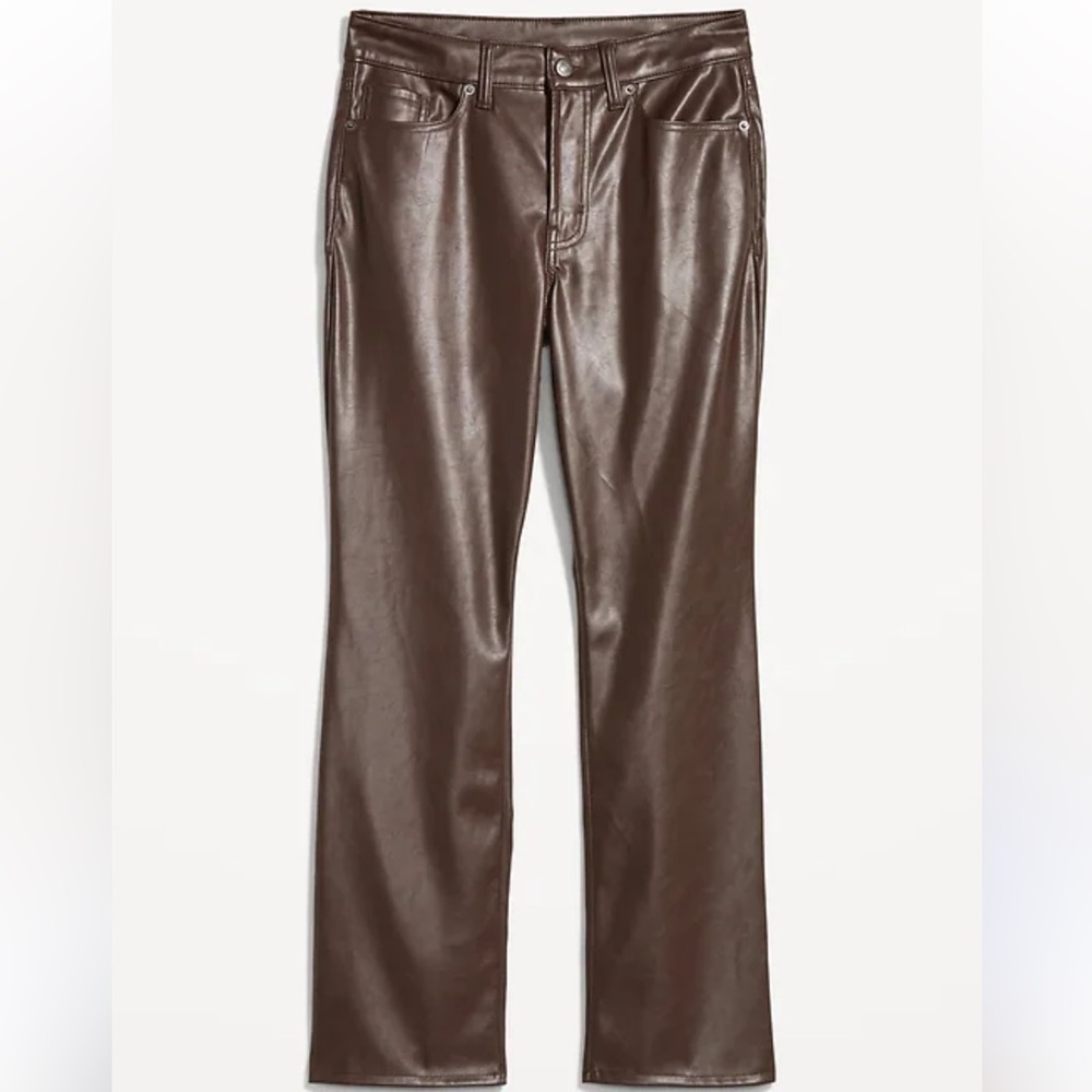 GAP Vintage Slim High Rise Faux- Leather Bootcut Ankle Pants
